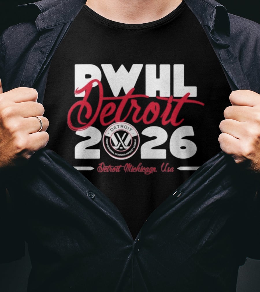 PWHL Detroit 2026 Stadium Essentials Detroit Michigan USA T-Shirt