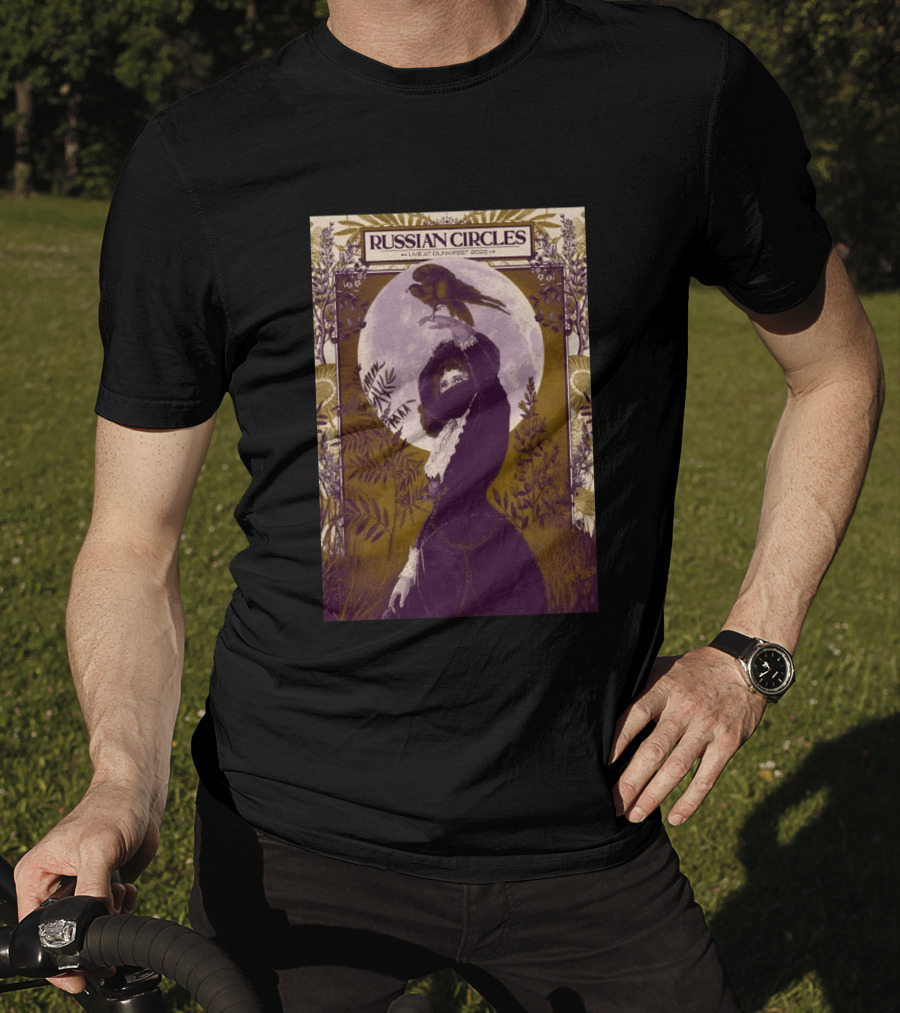 Russian Circles Live At Dunk!Fest 2026 Zottegem Belgium Moonlit Woman And Bird T-Shirt