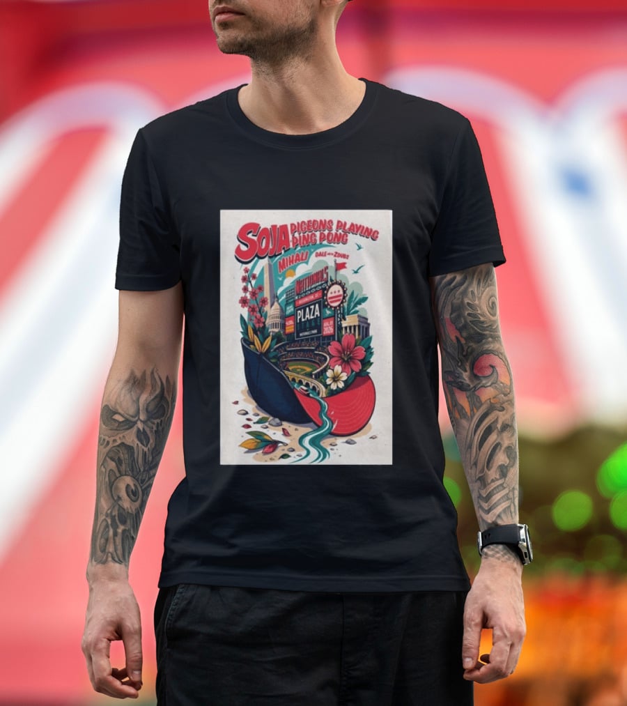 SOJA Pigeons Playing Ping Pong Nationals Park Plaza Stage Washington DC August 1 2026 T-Shirt
