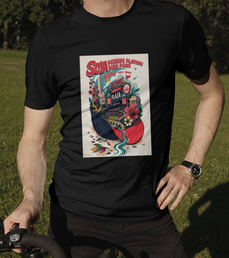 SOJA Pigeons Playing Ping Pong Nationals Park Plaza Stage Washington DC August 1 2026 T-Shirt