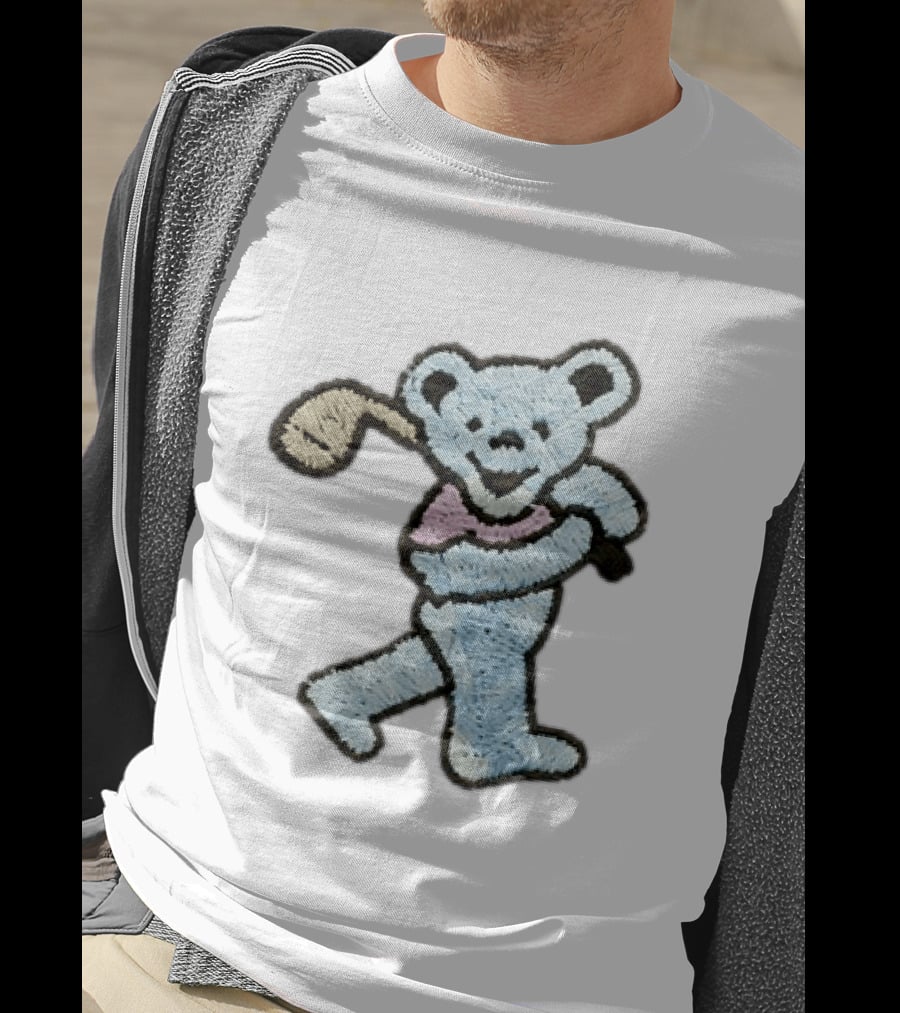 2026 Grateful Dead Bear Golf Embroidered Patch T-Shirt