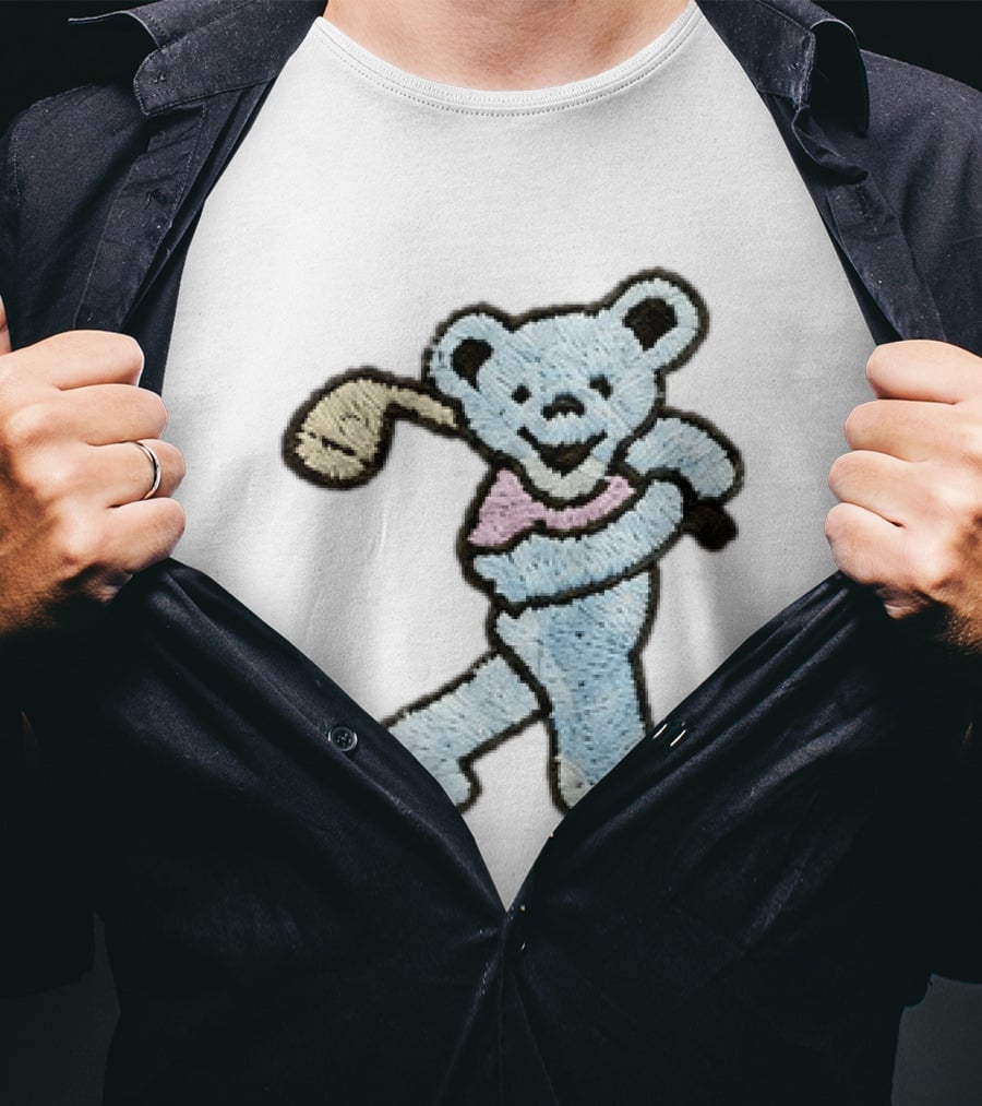 2026 Grateful Dead Bear Golf Embroidered Patch T-Shirt