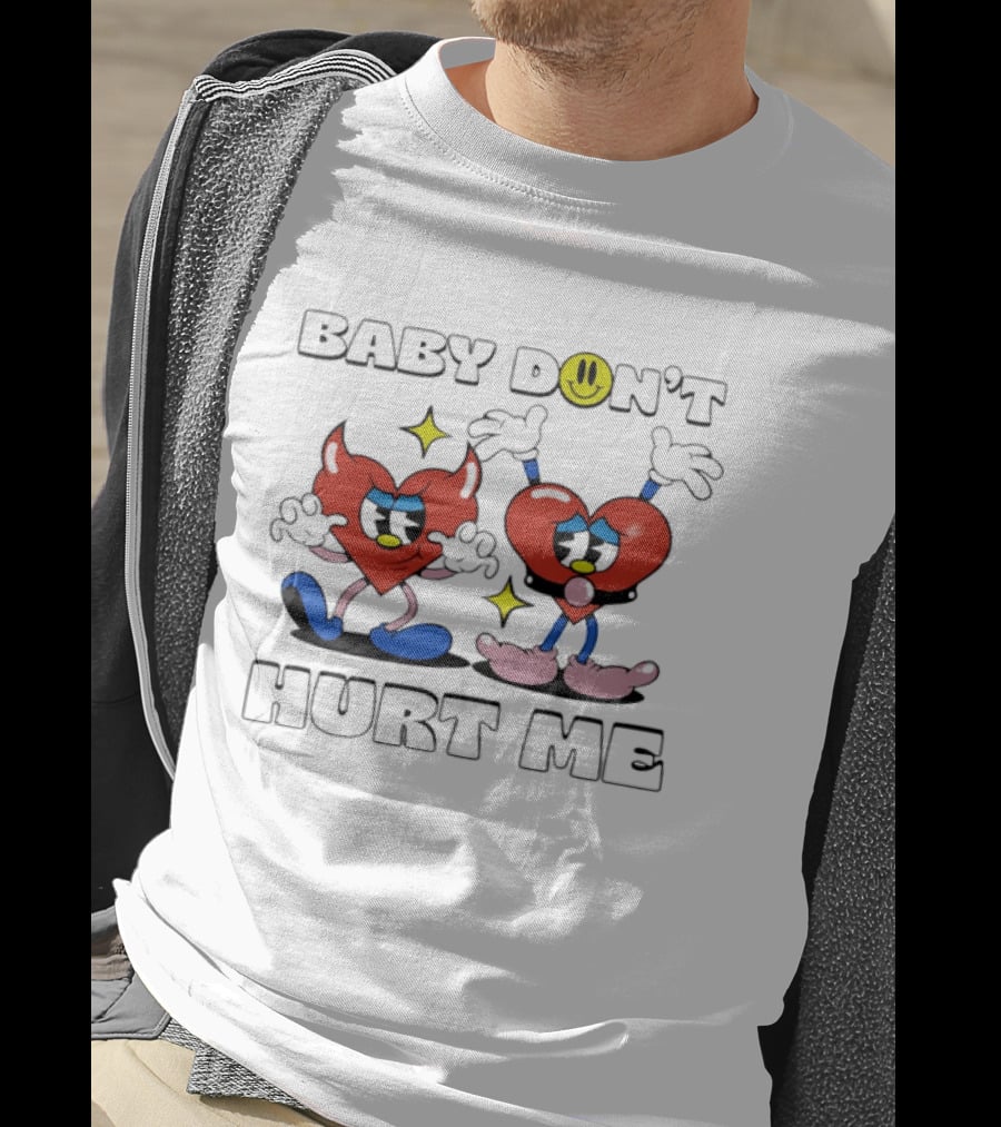 Baby Don't Hurt Me Heart Characters With Smile Emoji T-Shirt
