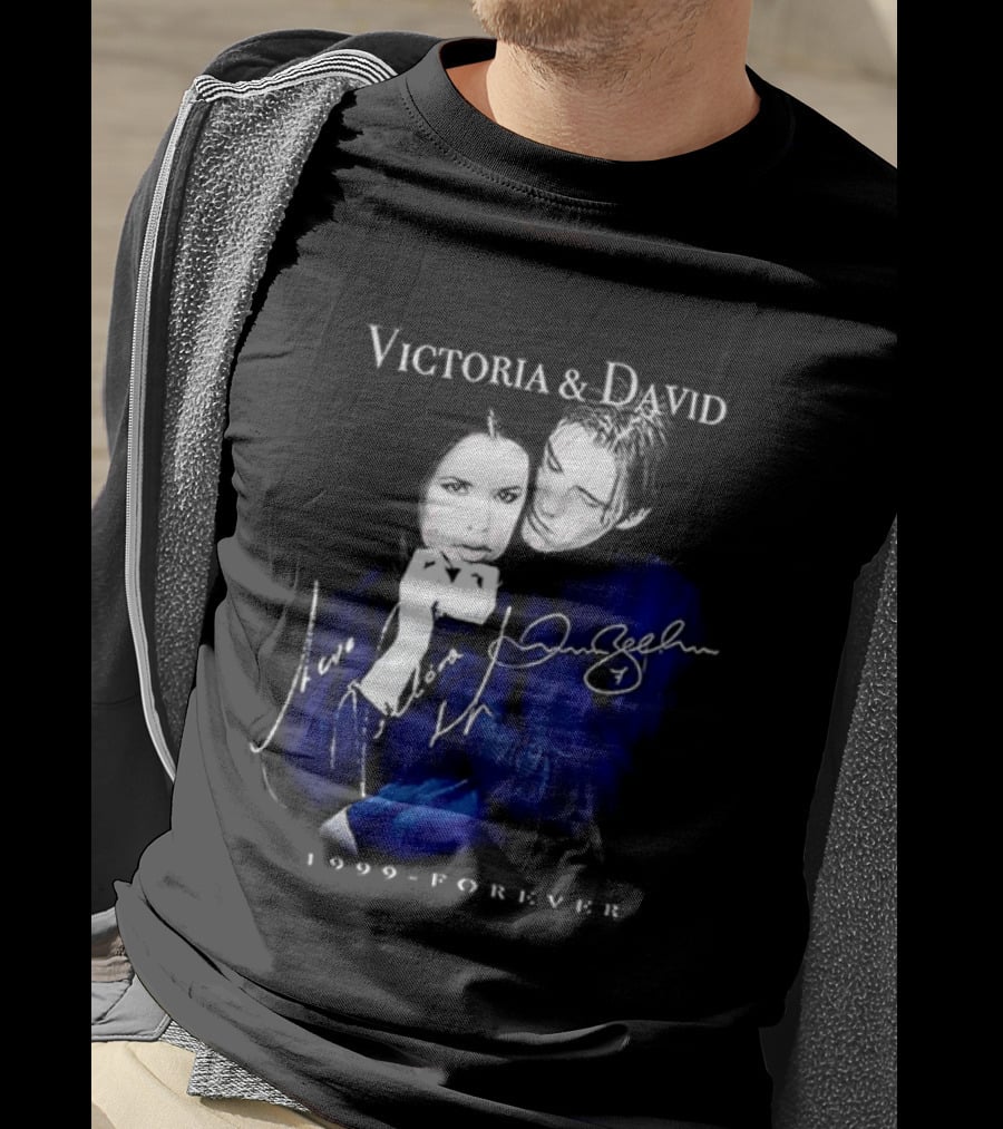 Victoria And David Beckham 1999 Forever Signatures T-Shirt