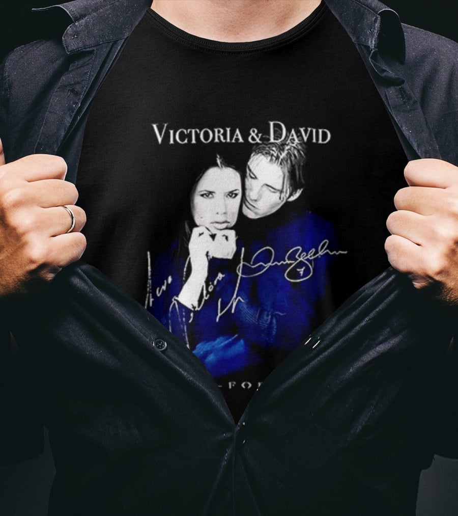 Victoria And David Beckham 1999 Forever Signatures T-Shirt