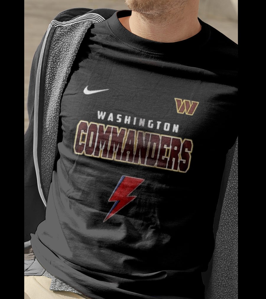 Washington Commanders Nike Logo Red Lightning Bolt T-Shirt