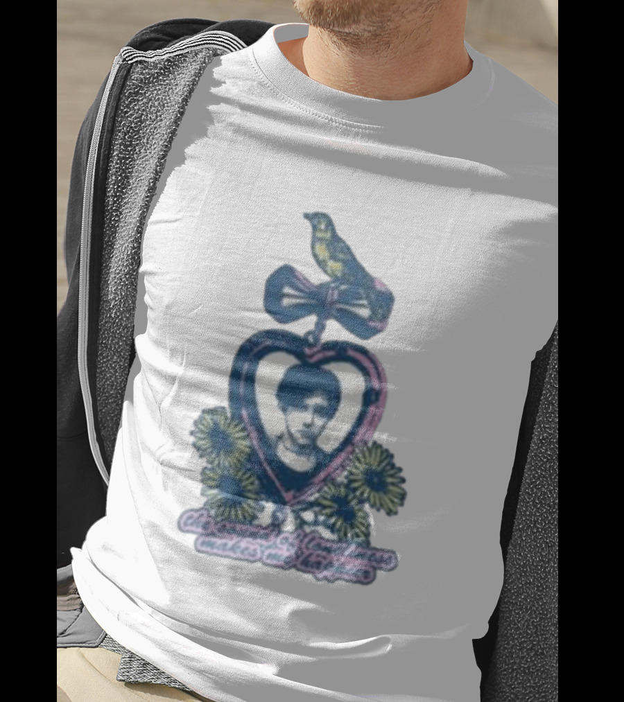 Bright Eyes Yellow Bird Heart Pendant Sound Of Loneliness Makes Me Happier T-Shirt