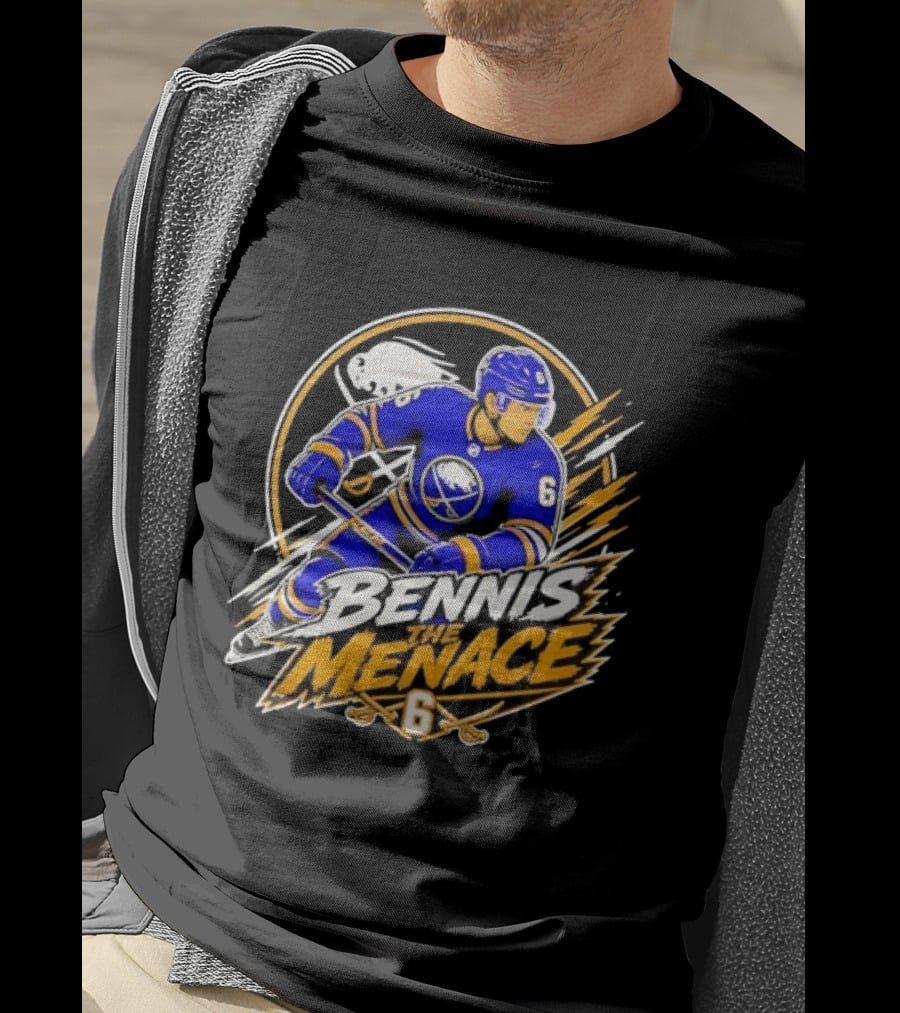 Zach Benson Buffalo Sabres Bennis Menace 6 Hockey Player T-Shirt