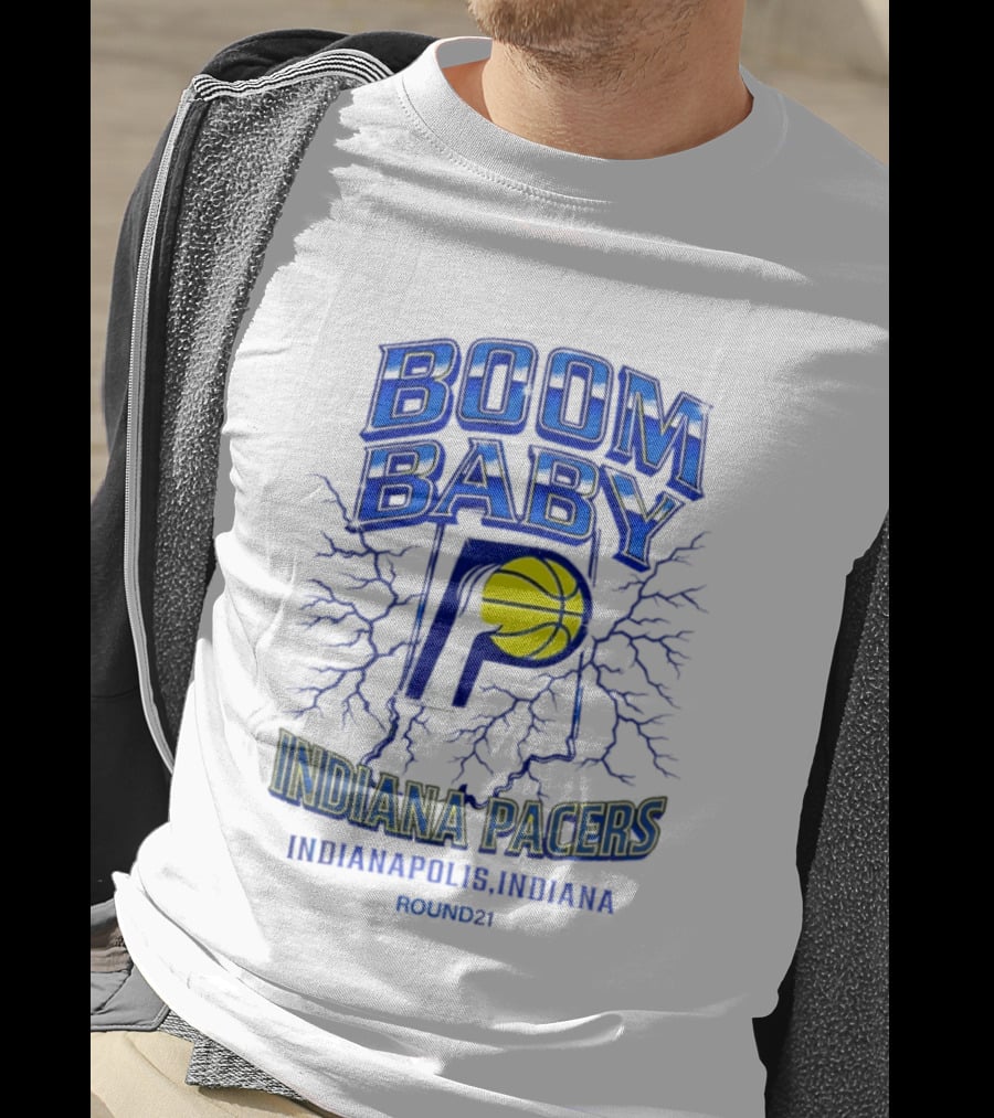 Indiana Pacers Boom Baby Indianapolis Indiana Round21 T-Shirt