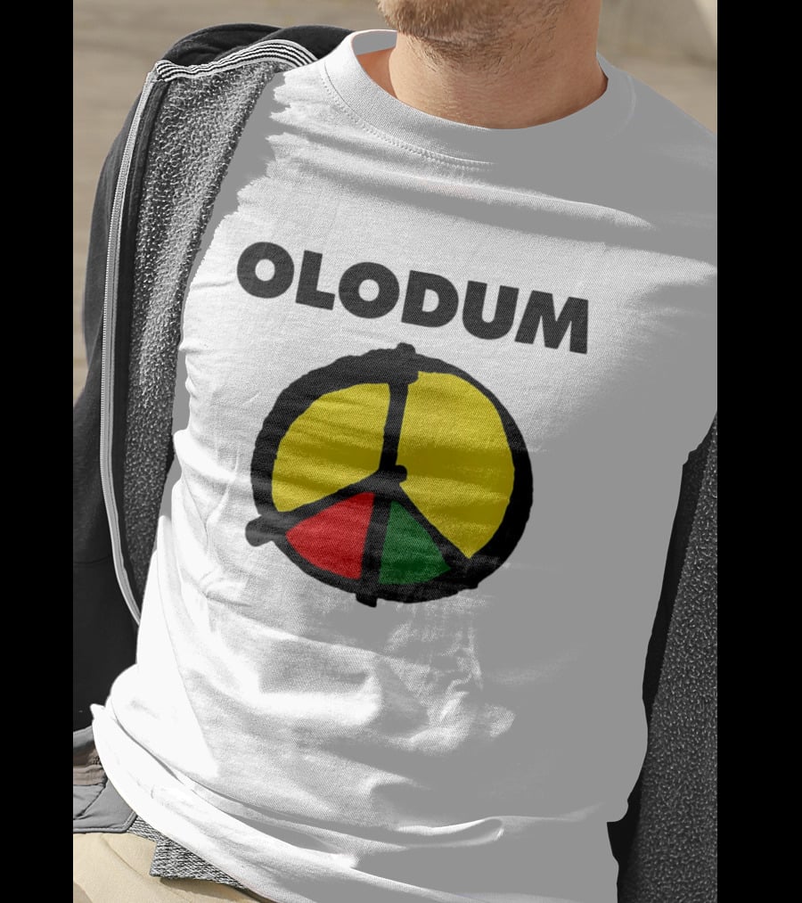 Michael Olodum Peace Symbol Red Yellow Green T-Shirt