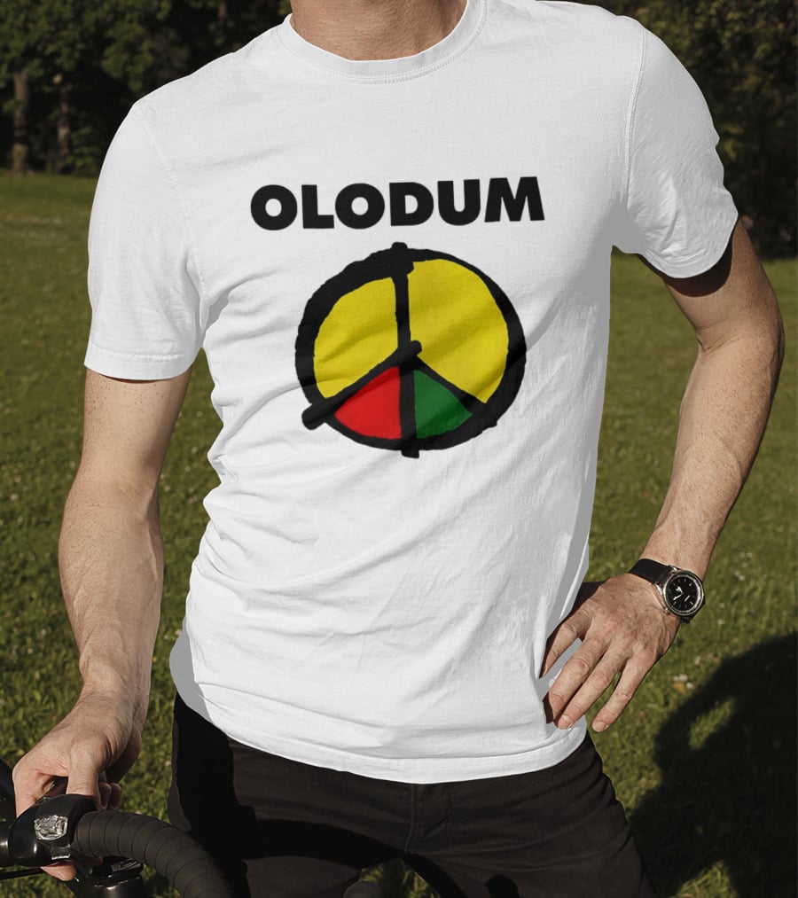Michael Olodum Peace Symbol Red Yellow Green T-Shirt