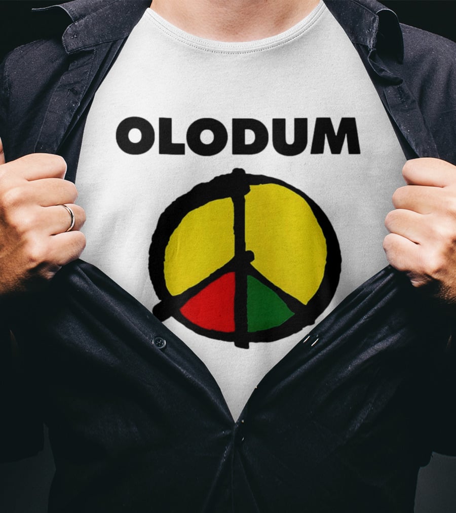 Michael Olodum Peace Symbol Red Yellow Green T-Shirt