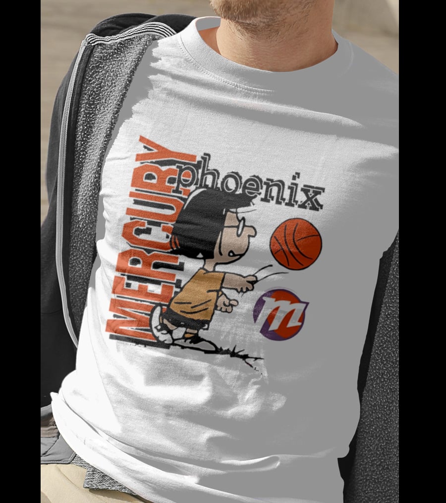 Phoenix Mercury WNBA Peanuts Marcie Basketball Collaboration T-Shirt