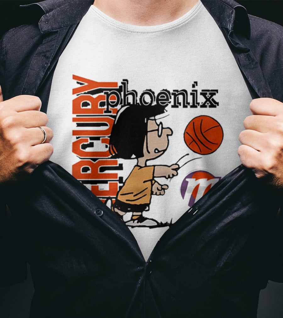 Phoenix Mercury WNBA Peanuts Marcie Basketball Collaboration T-Shirt