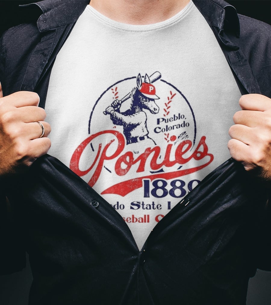 Pueblo Ponies 1889 Colorado State League Baseball Club T-Shirt