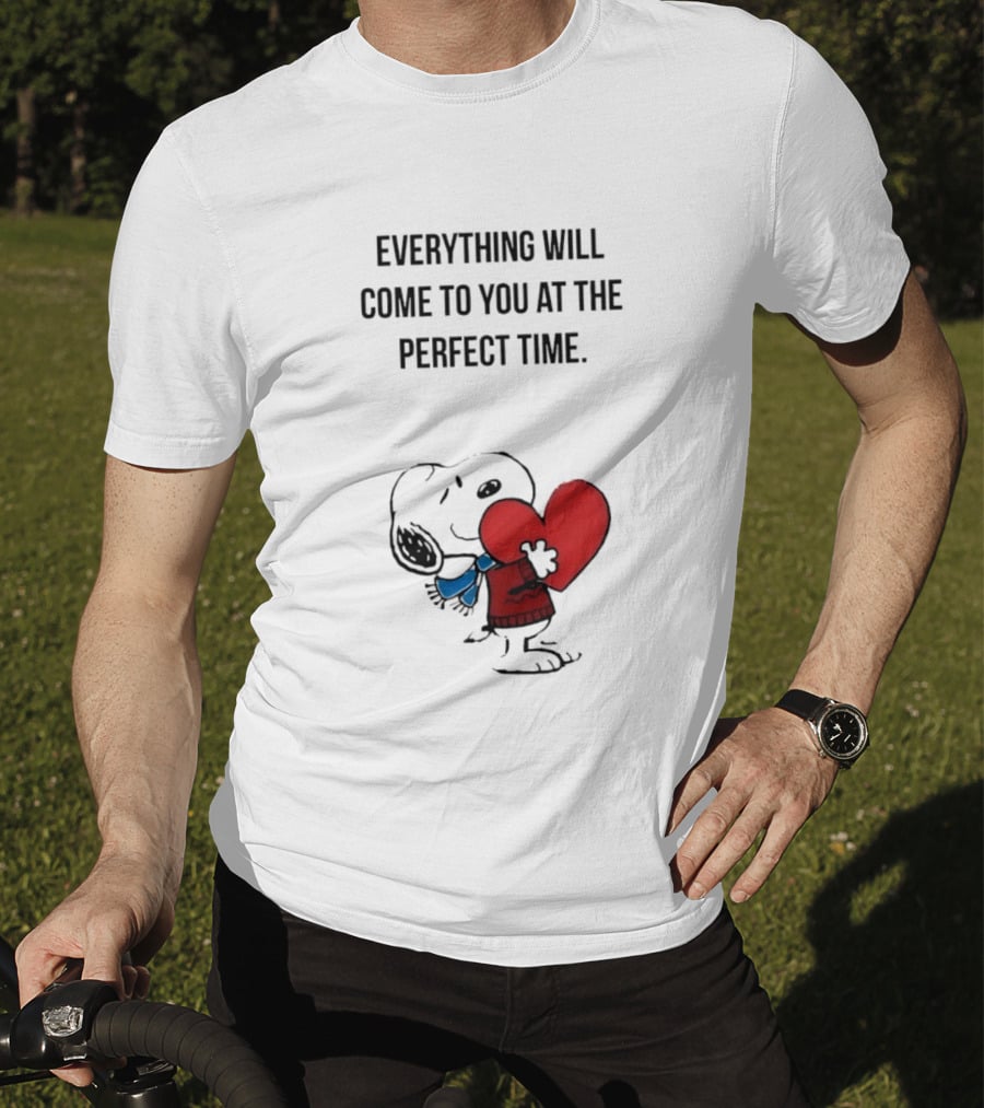 Snoopy Peanuts Everything Will Come To You At The Perfect Time Red Heart T-Shirt