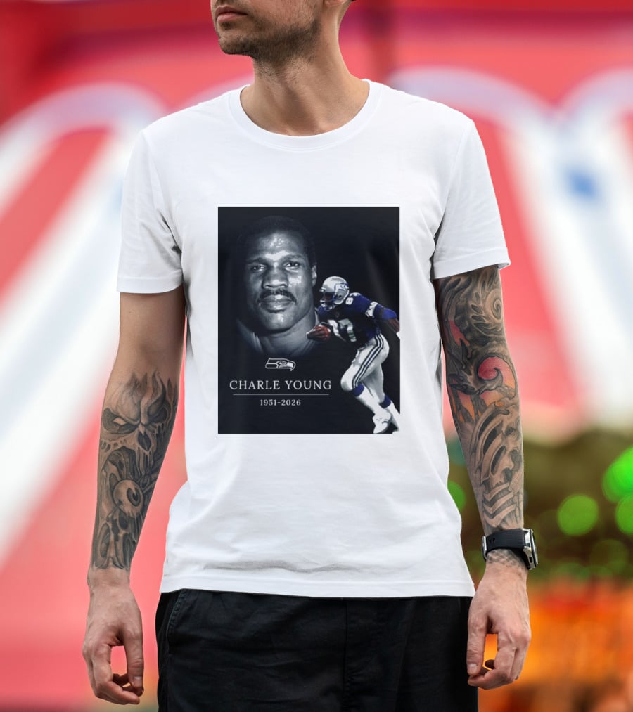 Seattle Seahawks Charle Young 1951 2026 Remembrance T-Shirt