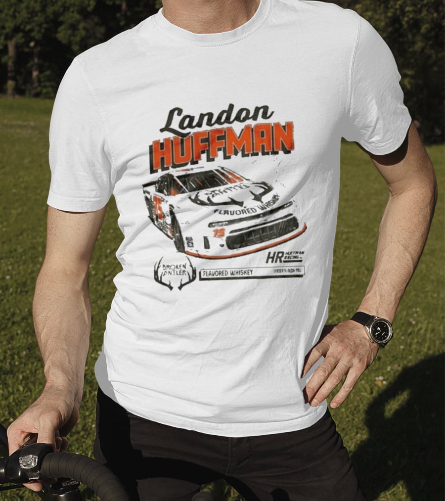 Landon Huffman 2026 Get Bucked Broken Antler Flavored Whiskey Racing Car T-Shirt