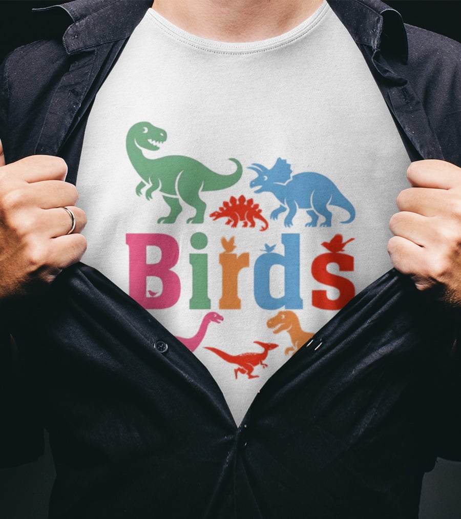 Birds Dinosaurs Colorful Dinosaur T-Shirt