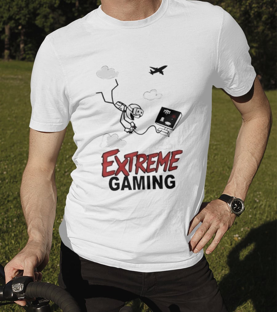 Boys Extreme Gaming Adventure Controller Clouds Plane T-Shirt