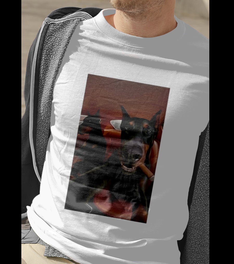 Doberman Smoking Cigar In Car Selfie T-Shirt