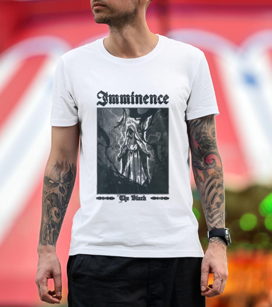 Imminence The Black Oracle Cloaked Figure With Lightning And Trees T-Shirt