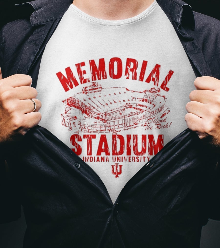 Indiana University Memorial Stadium Defend The Rock T-Shirt