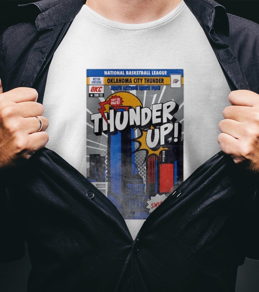 National Basketball League Oklahoma City Thunder Up Comic Action More Fun Swish T-Shirt