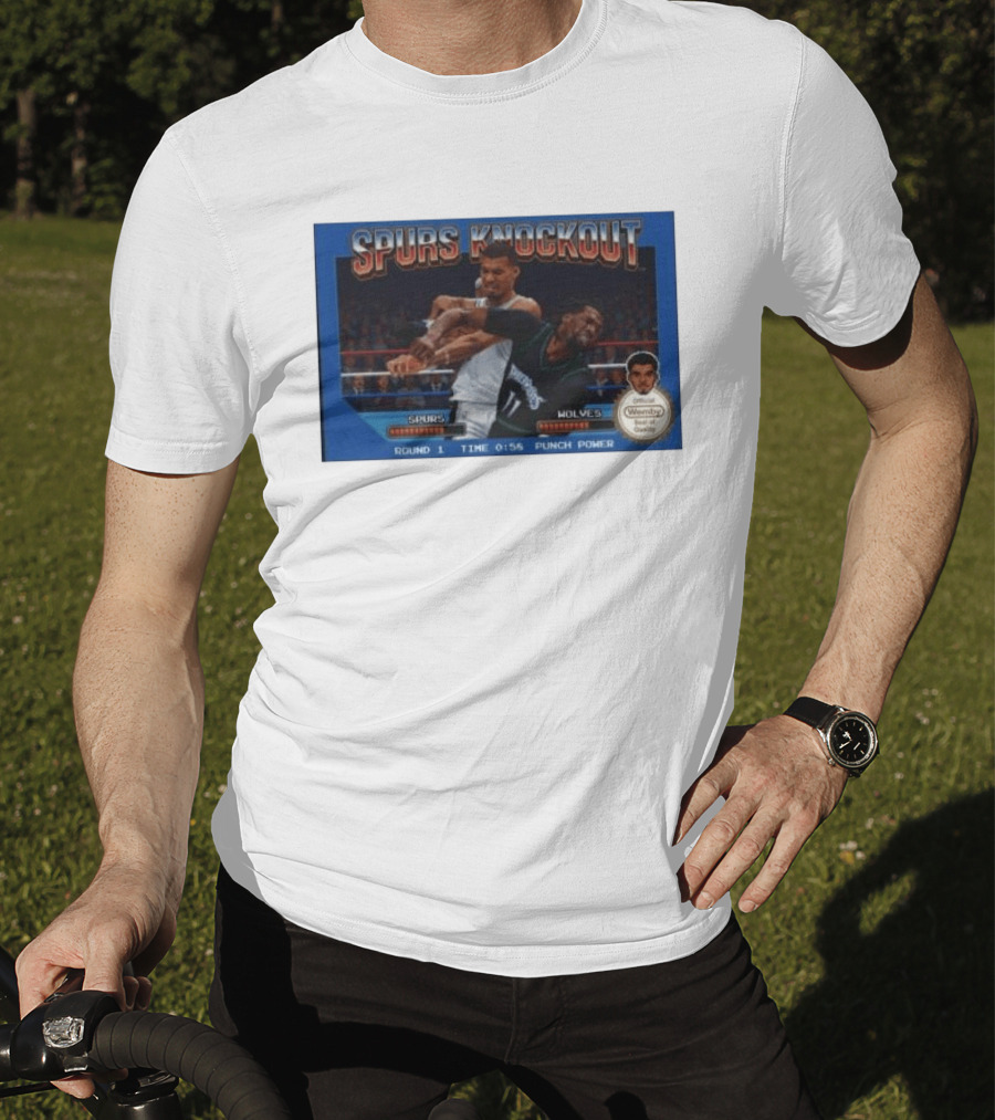Original Spurs Knockout Official Wemby Spurs Vs Wolves Round 1 Time Punch Power T-Shirt