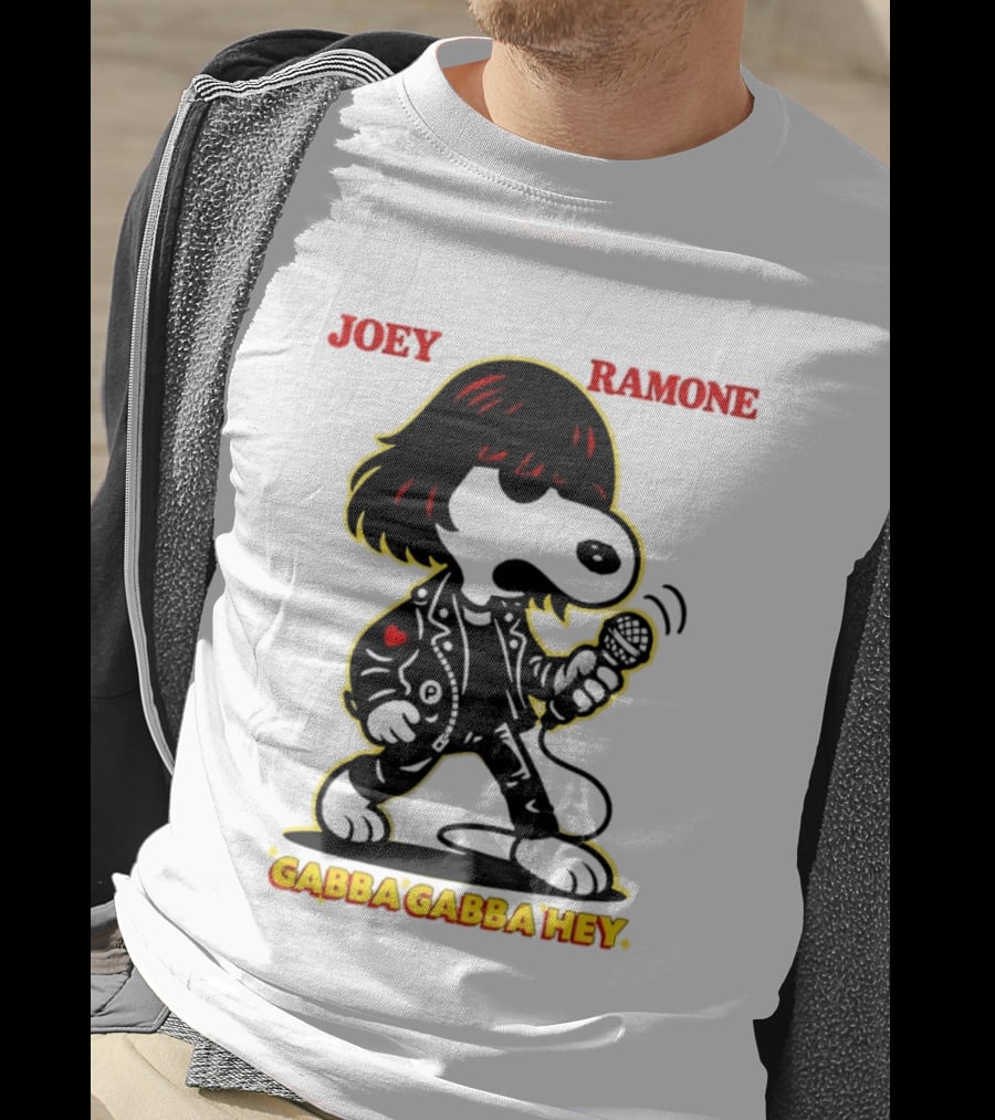 Snoopy Joey Ramone Gabba Gabba Hey Peanuts Crossover Iconic Collaboration T-Shirt
