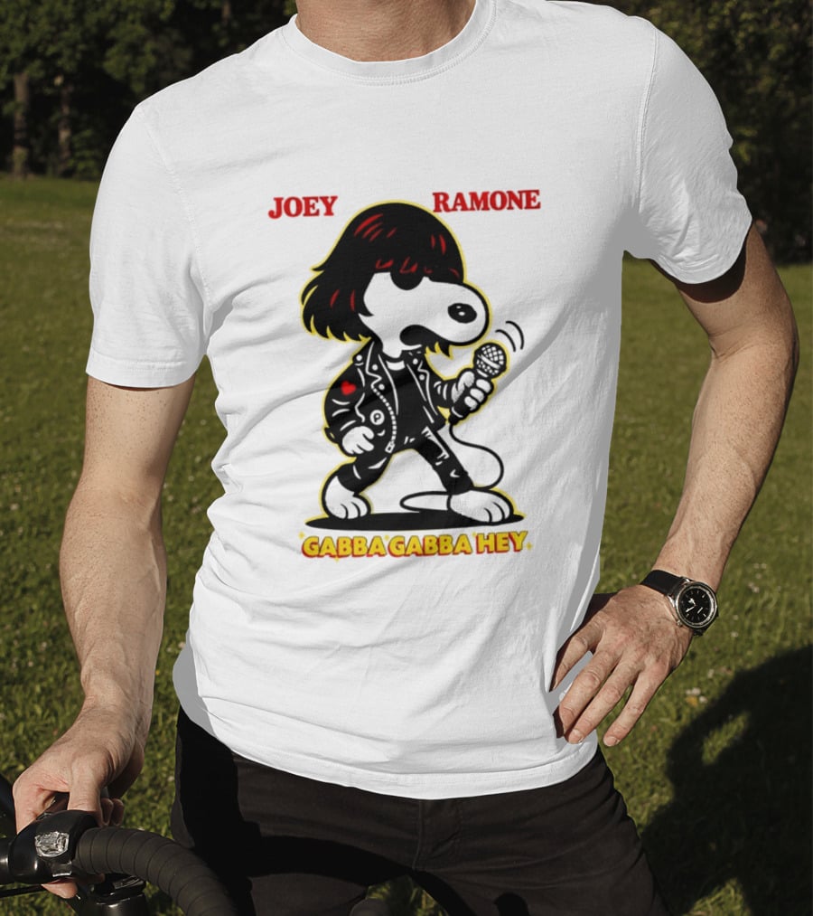 Snoopy Joey Ramone Gabba Gabba Hey Peanuts Crossover Iconic Collaboration T-Shirt