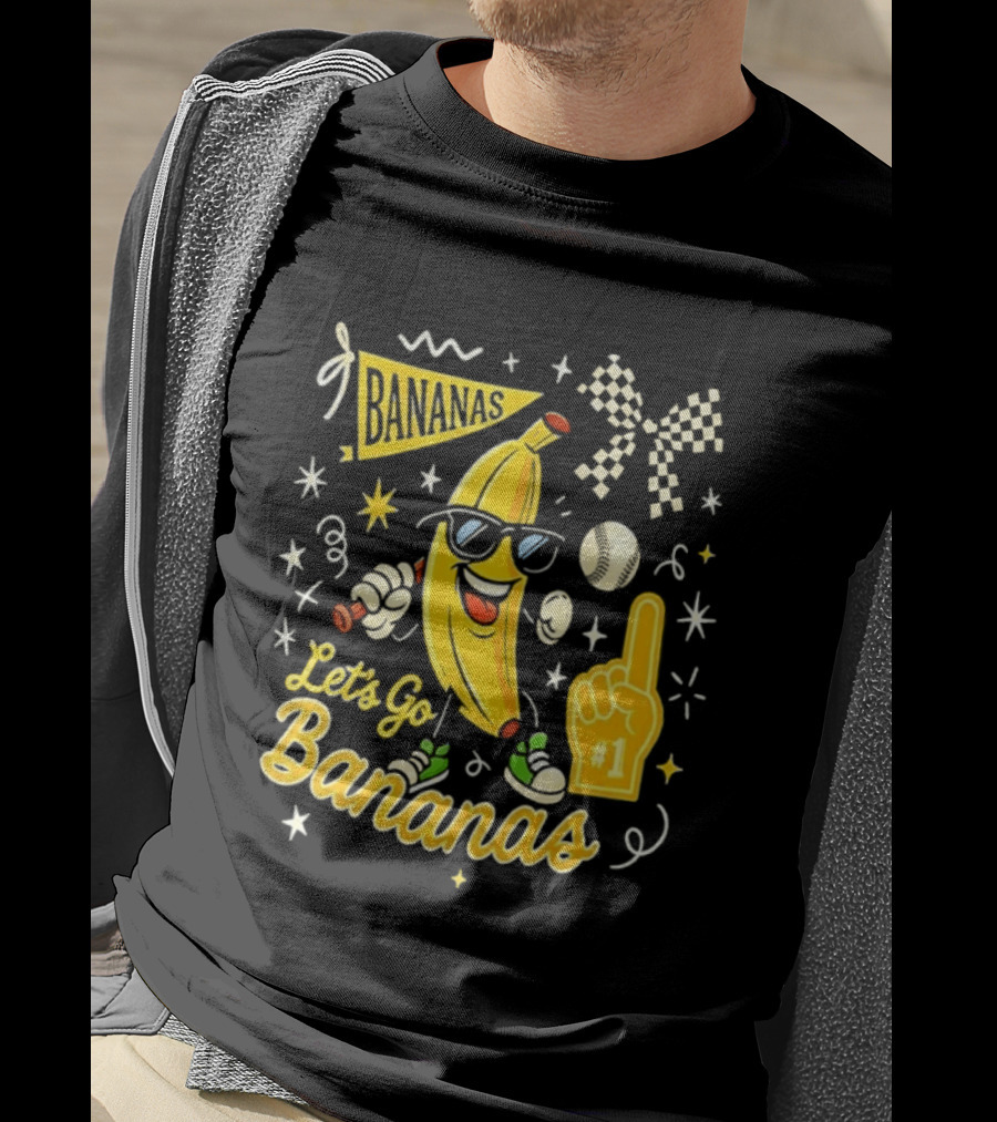 Bananas Let's Go Bananas 2026 With Sunglasses And Foam Finger #1 T-Shirt