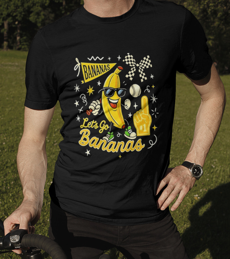 Bananas Let's Go Bananas 2026 With Sunglasses And Foam Finger #1 T-Shirt