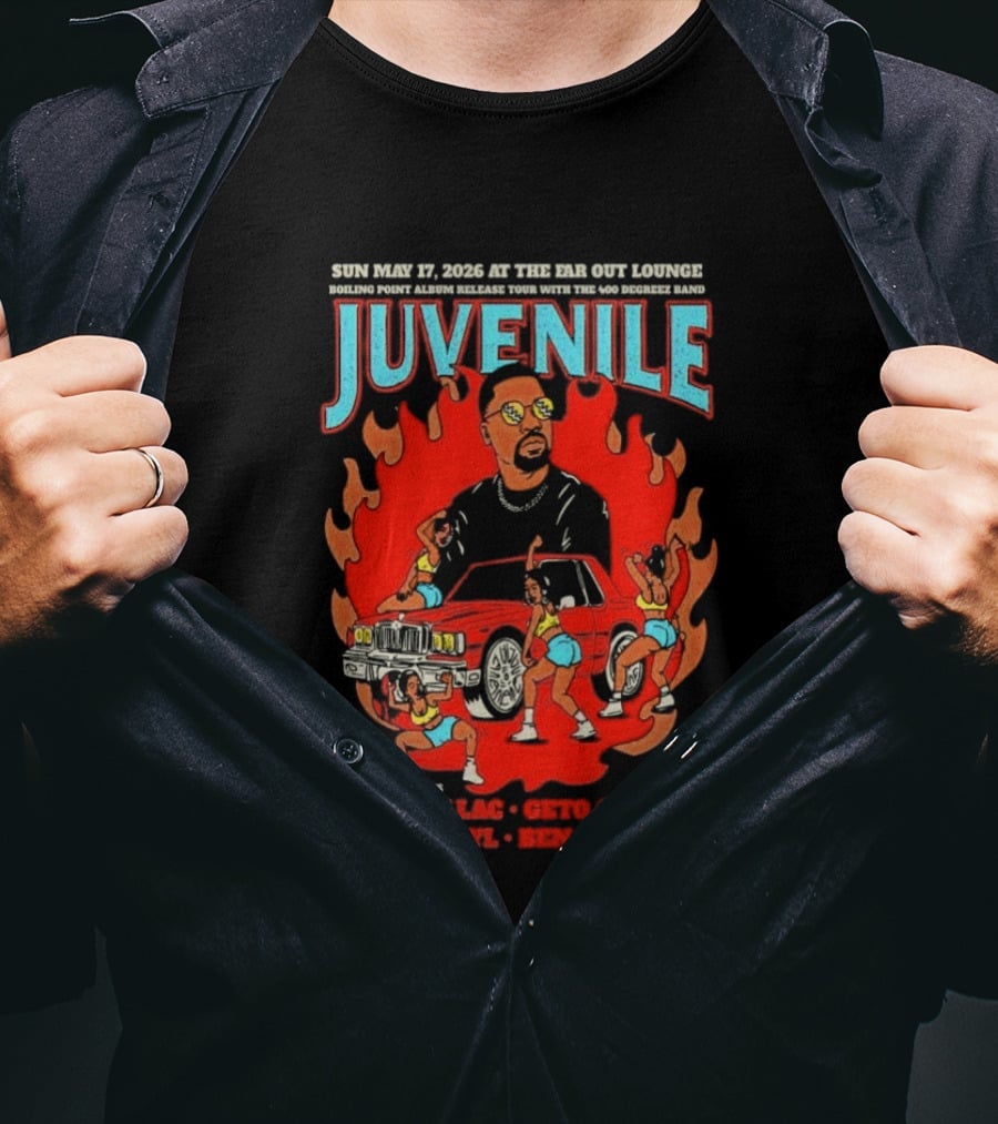 Juvenile Sun May 17 2026 Ear Got Lounge Ben Buck Blackillac Show T-Shirt