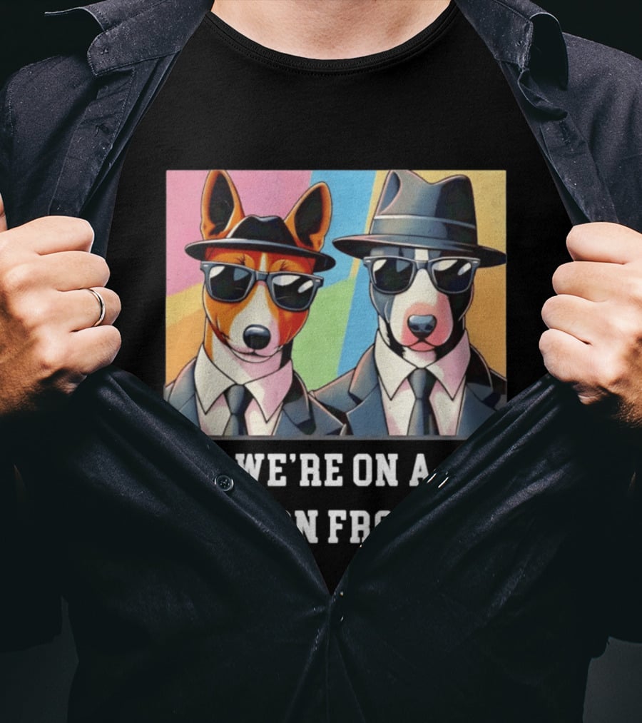 Basenji Dog Black Suit Mission From Dog Sunglasses And Hats T-Shirt