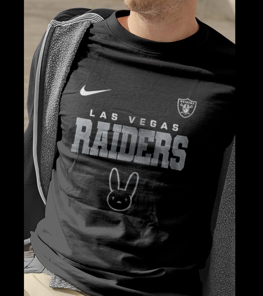 Las Vegas Raiders Bad Bunny El Conejo Malo Vision Skull Nike Collaboration T-Shirt