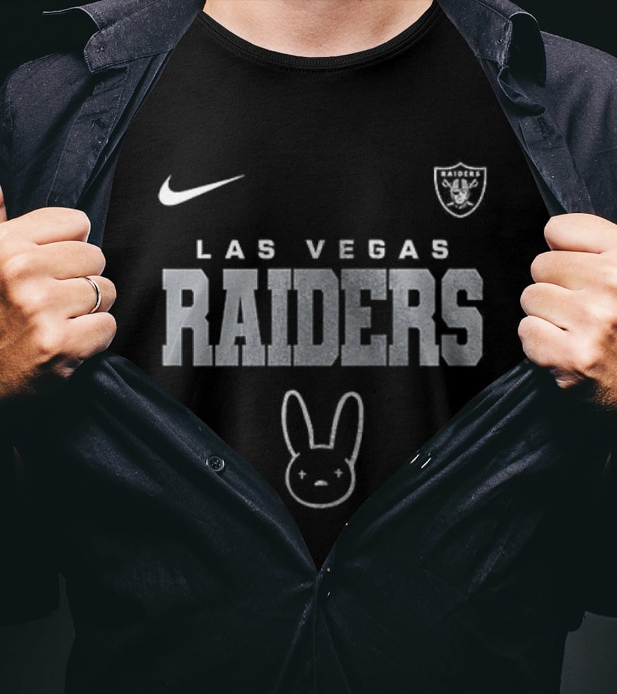 Las Vegas Raiders Bad Bunny El Conejo Malo Vision Skull Nike Collaboration T-Shirt