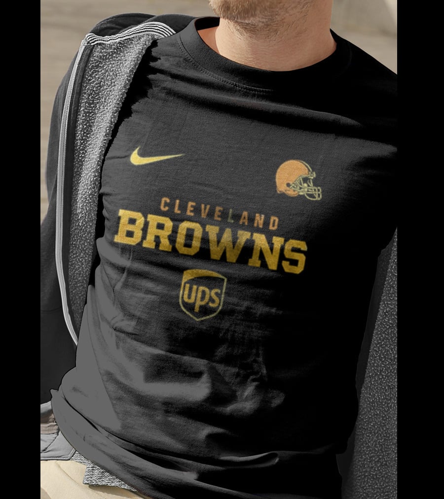 Cleveland Browns UPS Nike Football Helmet Brown And Proud T-Shirt