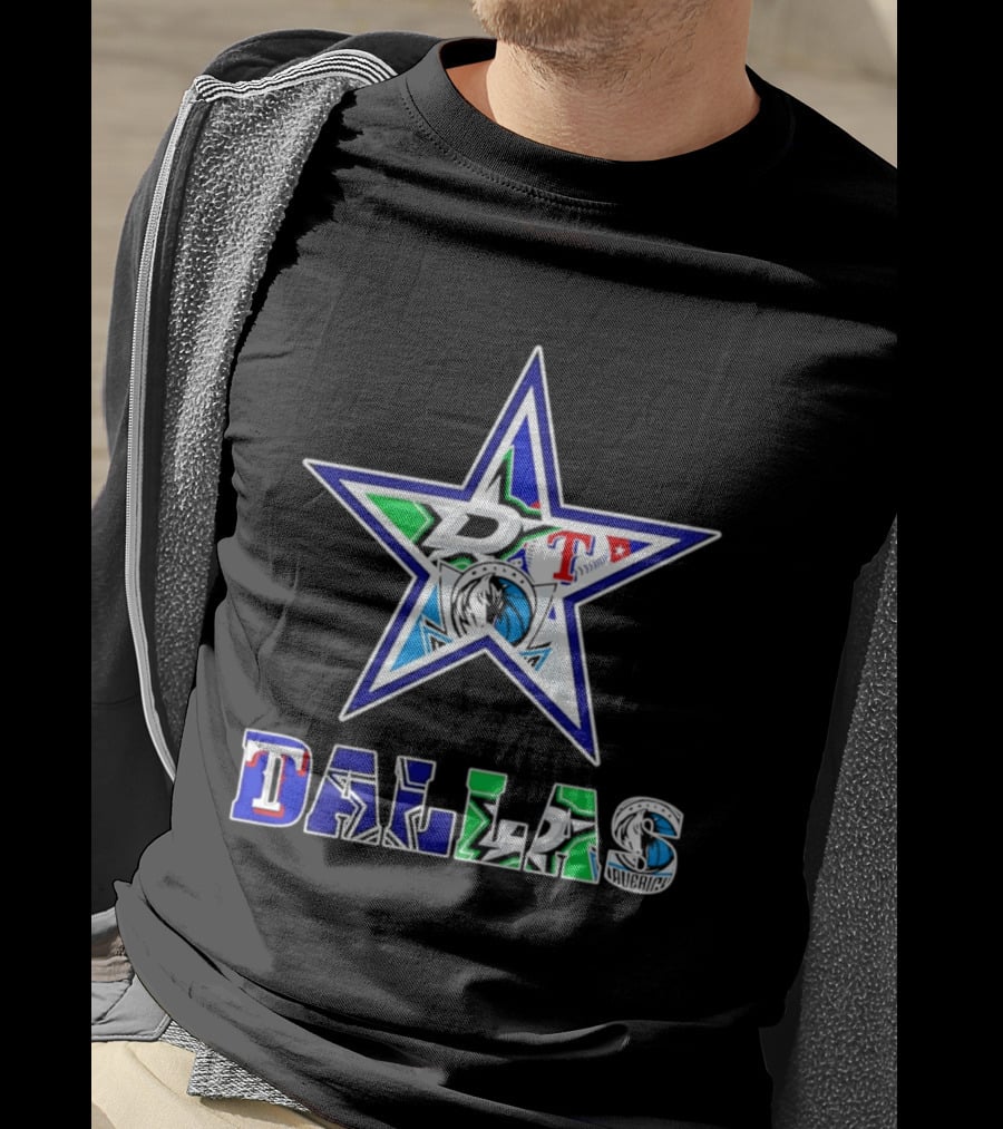 Dallas Cowboys Mavericks Stars Rangers Sports Team Star Mashup T-Shirt