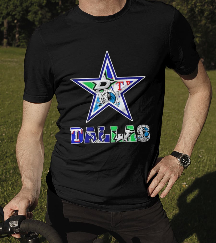 Dallas Cowboys Mavericks Stars Rangers Sports Team Star Mashup T-Shirt