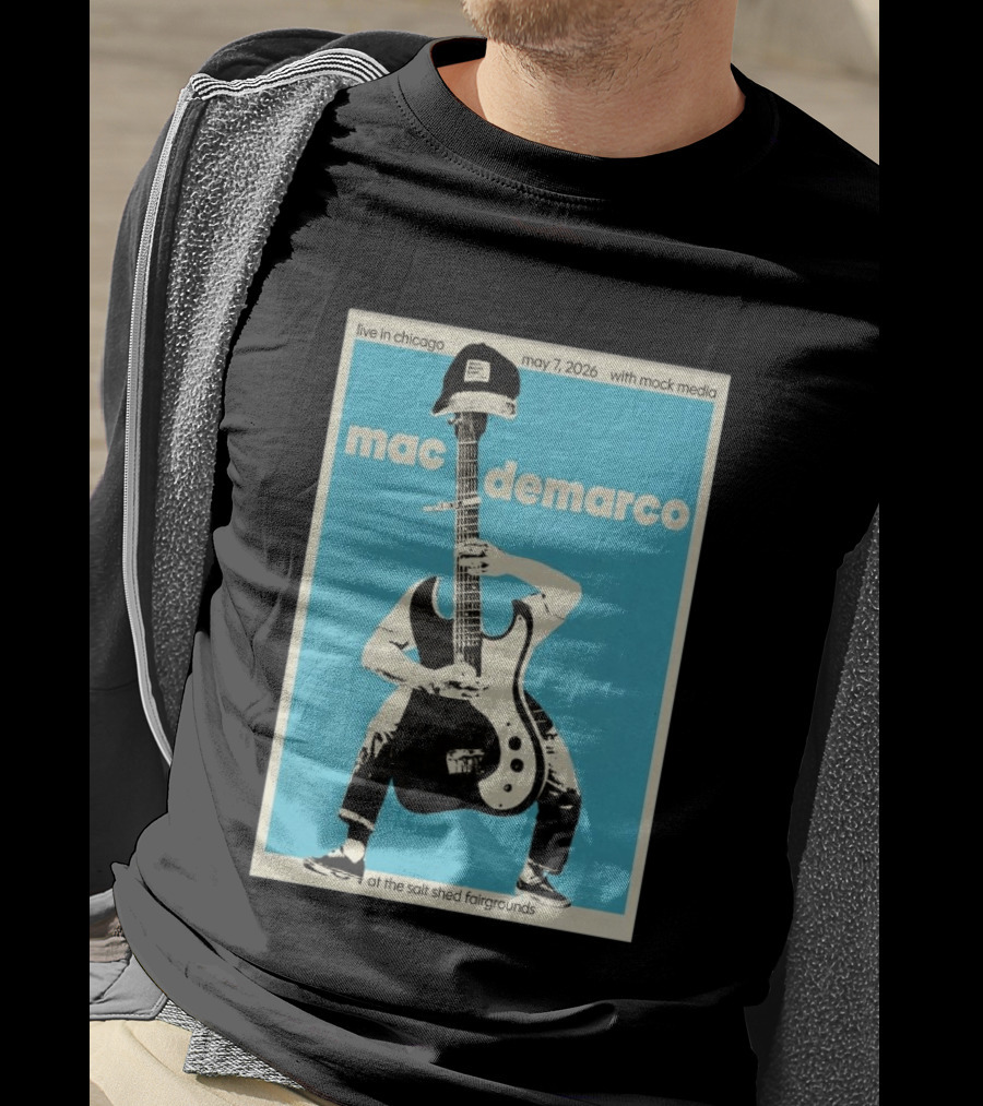 Mac Demarco Live In Chicago May 7 2026 At The Salt Shed Fairgrounds With Mock Media T-Shirt