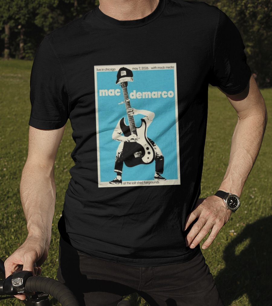 Mac Demarco Live In Chicago May 7 2026 At The Salt Shed Fairgrounds With Mock Media T-Shirt