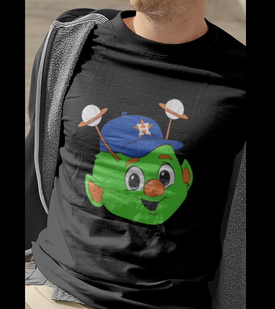 Houston Astros Orbit Character Face With Baseball Antennae T-Shirt
