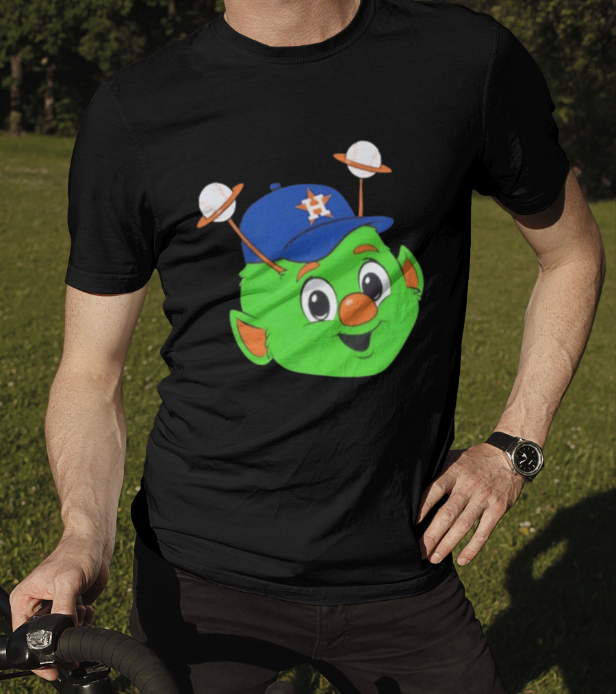 Houston Astros Orbit Character Face With Baseball Antennae T-Shirt