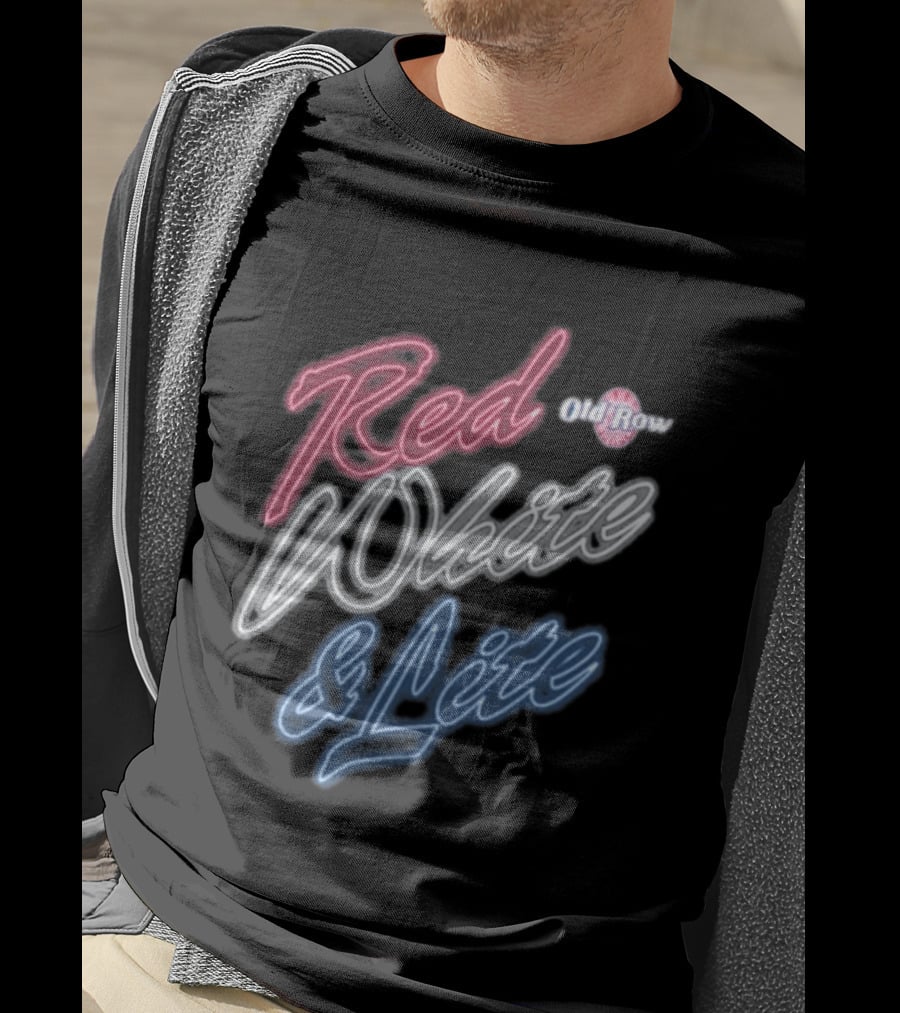 Red White & Lite Old Row Neon T-Shirt