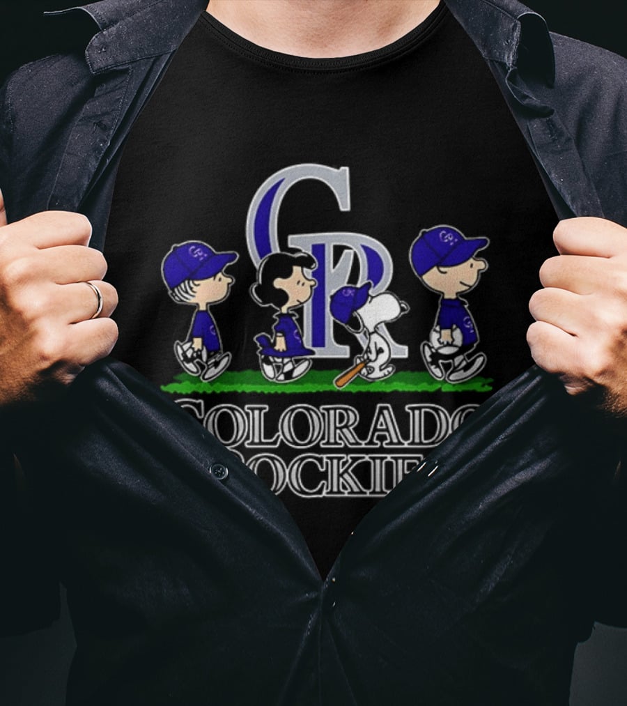 Colorado Rockies Snoopy Charlie Brown Linus Lucy Baseball 2026 T-Shirt