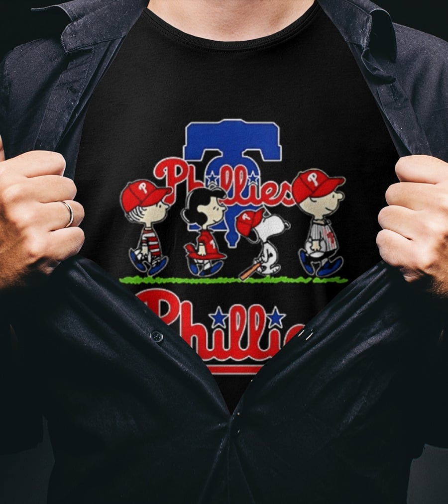 Snoopy Charlie Brown Linus Lucy Phillies Baseball 2026 T-Shirt