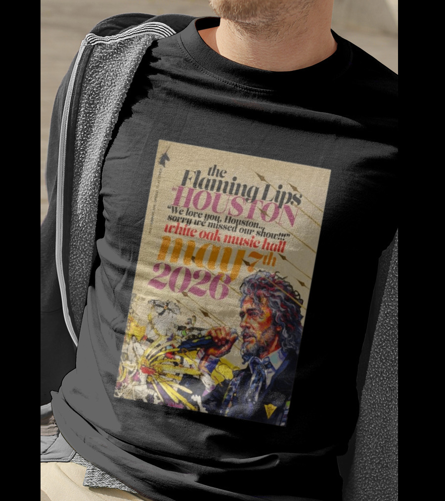 The Flaming Lips In Houston White Oak Music Hall May 7th 2026 Concert T-Shirt