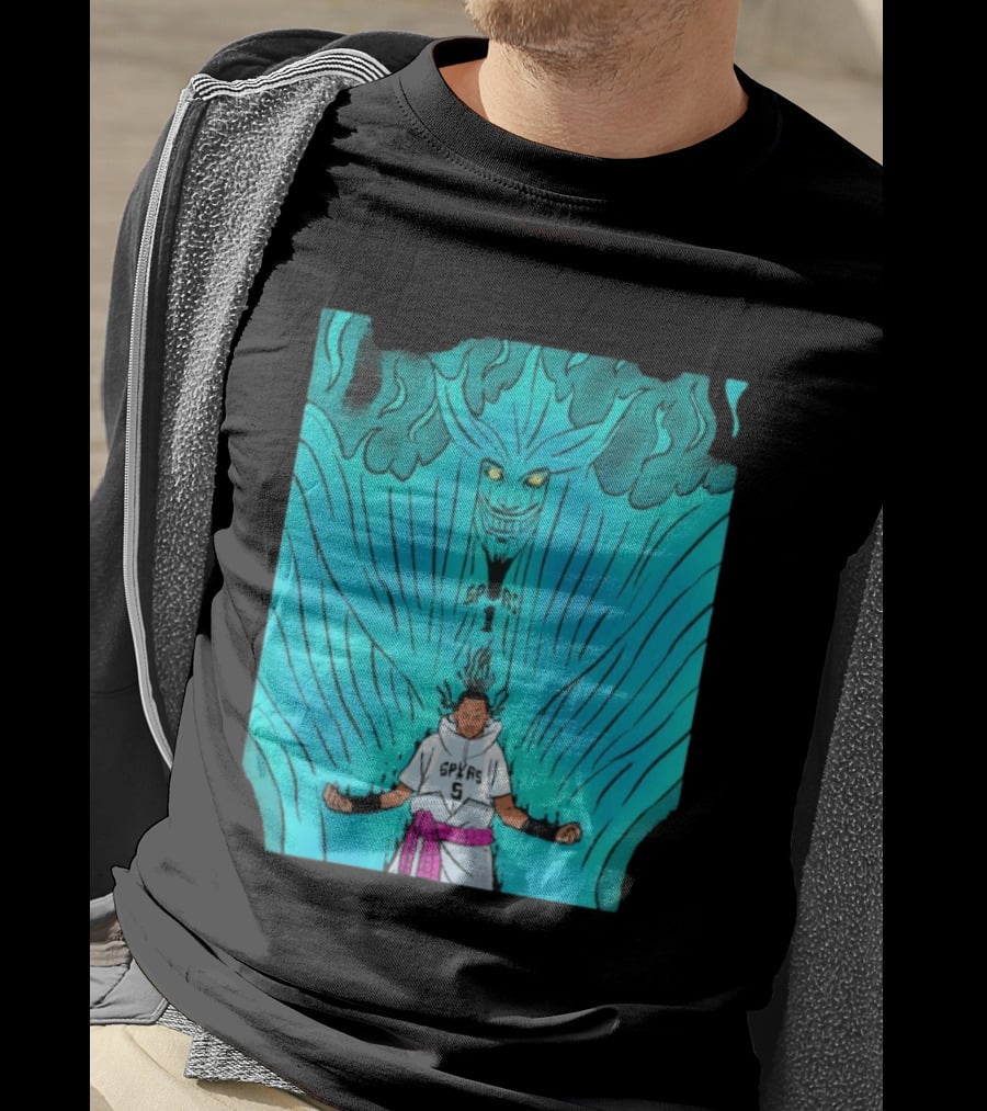 Victor Wembanyama Sasuke Susanoo Spurs Basketball Anime T-Shirt