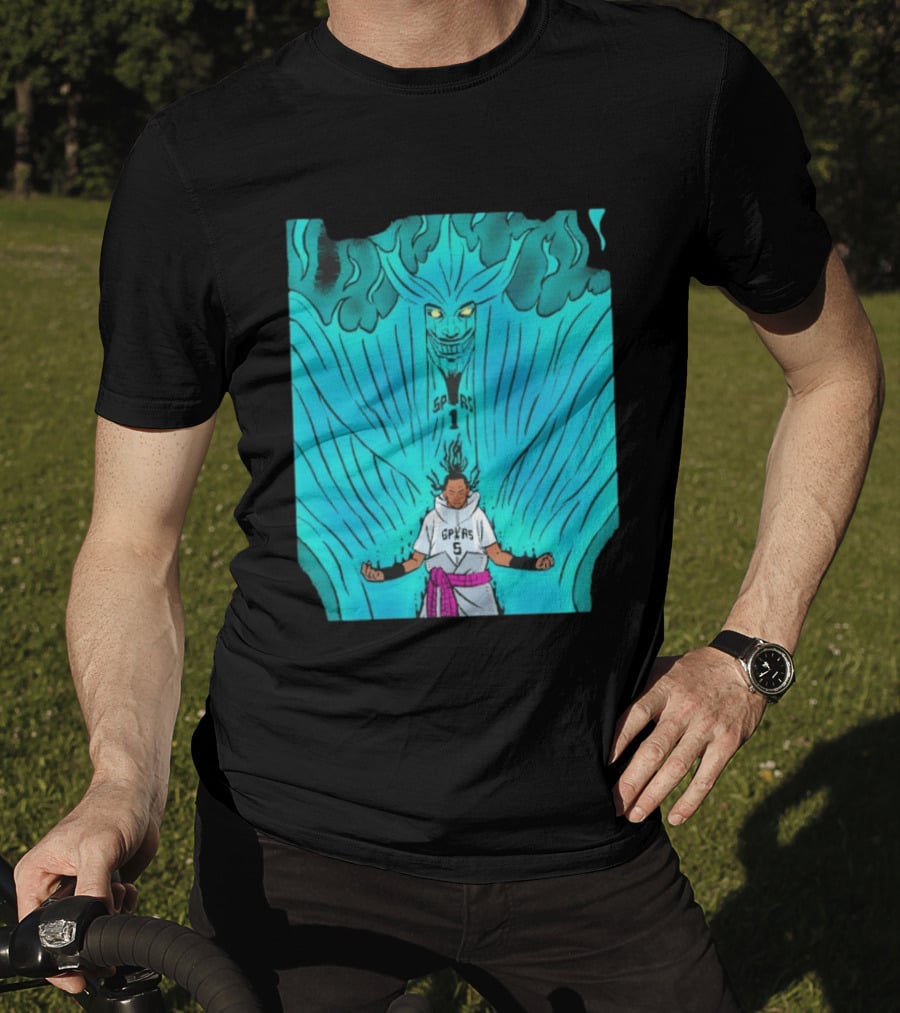 Victor Wembanyama Sasuke Susanoo Spurs Basketball Anime T-Shirt